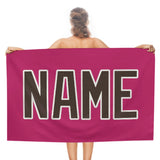 Custom Pink Brown Beach Towel