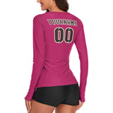 Custom Pink Brown Women's Long-Sleeve Shirt