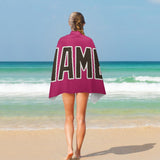 Custom Pink Brown Beach Towel