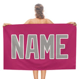 Custom Pink Gray Beach Towel