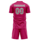 Custom Pink Gray Soccer Jersey