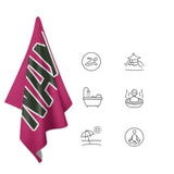 Custom Pink Dark Green Beach Towel