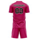 Custom Pink Dark Green Soccer Jersey