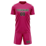 Custom Pink Dark Green Soccer Jersey