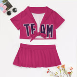 Custom Pink Purple Cheerleading Uniform Set