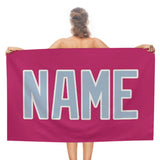 Custom Pink Light Blue Beach Towel