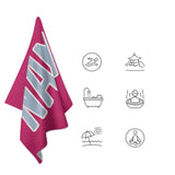 Custom Pink Light Blue Beach Towel