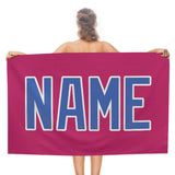 Custom Pink Sky Blue Beach Towel