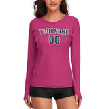 Custom Pink Blue Women's Long-Sleeve Shirt