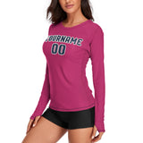 Custom Pink Blue Women's Long-Sleeve Shirt