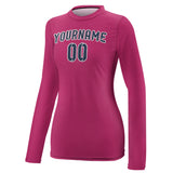 Custom Pink Blue Women's Long-Sleeve Shirt