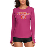 Custom Pink Orange Red Women's Long-Sleeve Shirt