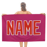 Custom Pink Orange Red Beach Towel