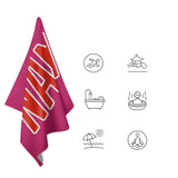 Custom Pink Orange Red Beach Towel