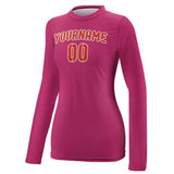 Custom Pink Orange Red Women's Long-Sleeve Shirt