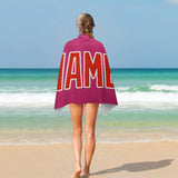 Custom Pink Orange Red Beach Towel