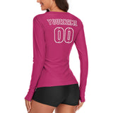 Custom Pink Pink Women's Long-Sleeve Shirt