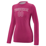 Custom Pink Pink Women's Long-Sleeve Shirt