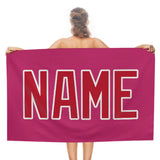 Custom Pink Red Beach Towel