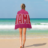 Custom Pink Red Beach Towel