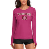 Custom Pink Crimson Red Women's Long-Sleeve Shirt
