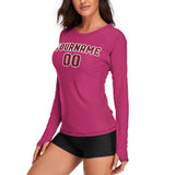 Custom Pink Crimson Red Women's Long-Sleeve Shirt