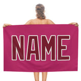 Custom Pink Crimson Red Beach Towel