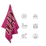 Custom Pink Crimson Red Beach Towel