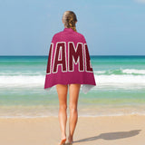 Custom Pink Crimson Red Beach Towel