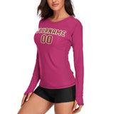Custom Pink Coral Red Women's Long-Sleeve Shirt