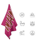 Custom Pink Coral Red Beach Towel