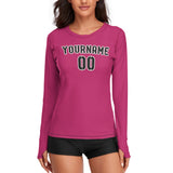 Custom Pink Black Women's Long-Sleeve Shirt