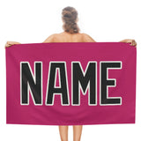 Custom Pink Black Beach Towel