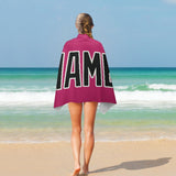 Custom Pink Black Beach Towel