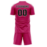 Custom Pink Black Soccer Jersey