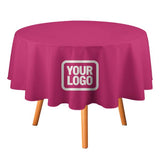 Custom Pink White Round Table Cloth
