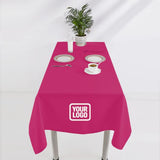 Custom Pink White Square Table Cloth