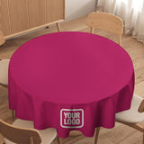 Custom Pink White Round Table Cloth