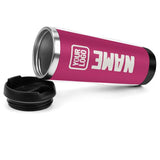 Custom Pink White Stainless Steel Water Cup
