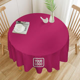 Custom Pink White Round Table Cloth