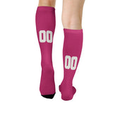 Custom Pink White Knee-High Sock