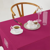 Custom Pink White Square Table Cloth