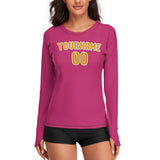 Custom Pink Yellow Women's Long-Sleeve Shirt