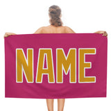 Custom Pink Yellow Beach Towel