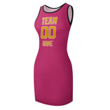 Custom Pink Yellow Sleeveless Vest Dress