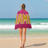 Custom Pink Yellow Beach Towel
