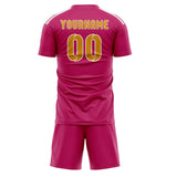 Custom Pink Yellow Soccer Jersey