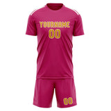 Custom Pink Yellow Soccer Jersey