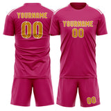 Custom Pink Yellow Soccer Jersey