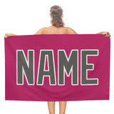 Custom Pink Dark Grey Beach Towel